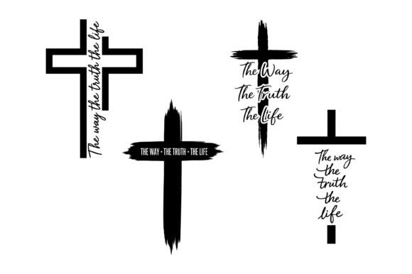 Christian Cross Faith Typography Set: T-Shirt Designs