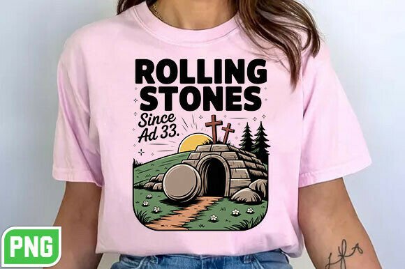Christian Easter Rolling Stones PNG T-Shirt Designs
