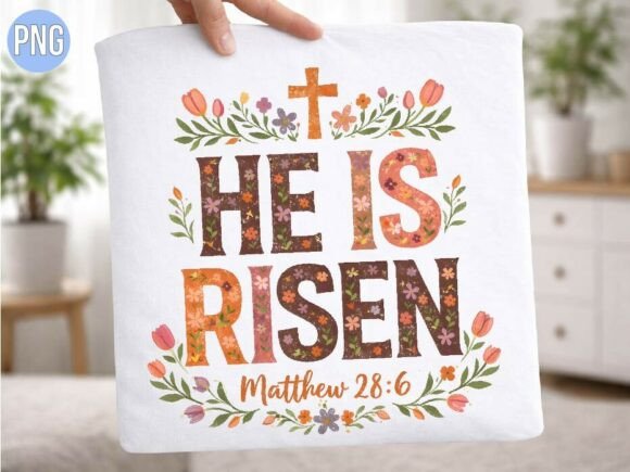 Christian He Is Risen Easter PNG T-Shirt