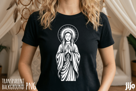 Christian Mary Prayer Saint PNG for T-Shirt Designs
