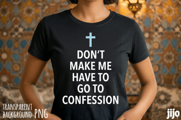 Confession Christian Cross PNG for T-Shirt Designs