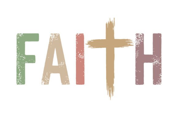 Faith Cross Typography Christian T-Shirt Designs