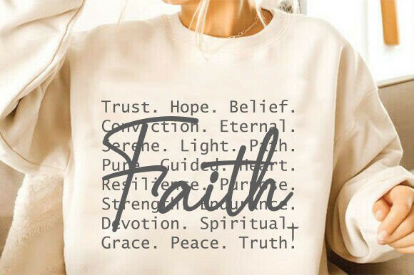 Faith Words PNG, Religious SVG, Christian T-Shirt Designs