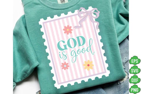 God is Good Postage Stamp PNG & Jesus SVG for T-Shirt Designs