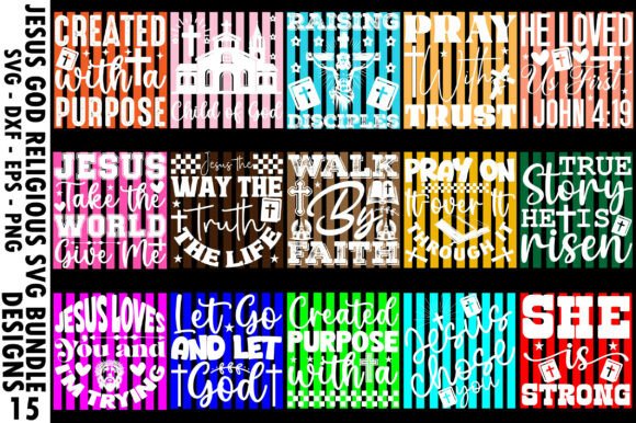 Jesus God Religious PNG SVG Bundle for T-Shirt Designs
