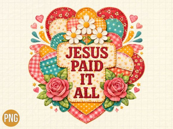Jesus Paid It All Heart Christian PNG T-Shirt Designs