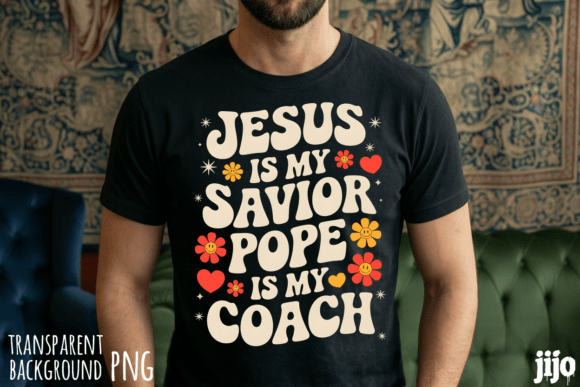 Jesus Savior Pope Flowers PNG