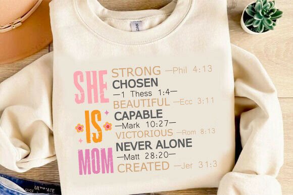 Mothers Day Svg, She is Mom, Christian
