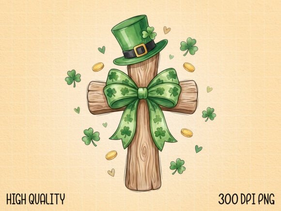 St. Patrick’s Christian Irish Cross PNG
