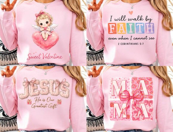 Valentine Christian PNG Bundle: T-Shirt Designs